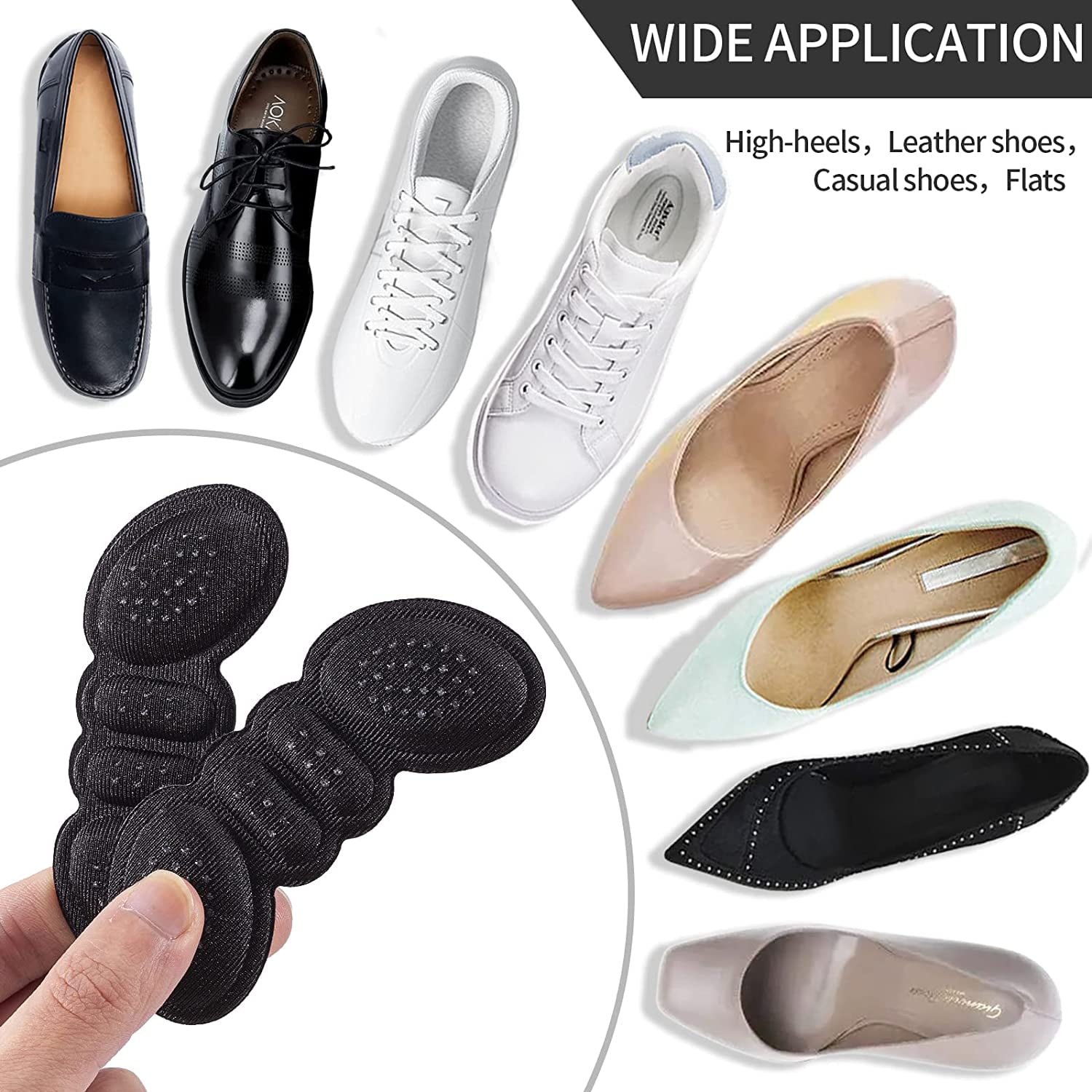 Fancy Feet Back-of-Heel Gel Cushions - One Pair of Cushioned Heels Inserts  to Prevent Rubbing and Blisters from Uncomfortable Shoes - Walmart.com